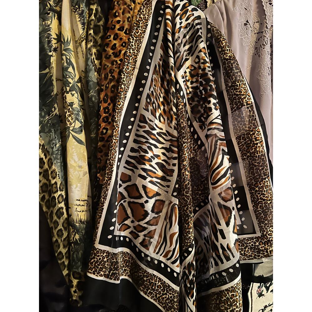 Animal Print Scarves. 3x3’ Rayon Beautiful soft and vibrant colors